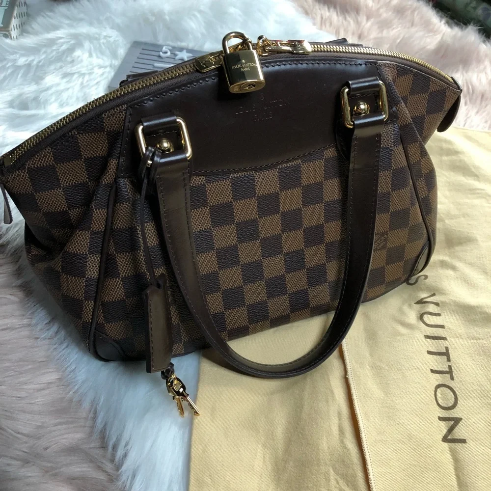 LOUIS VUITTON Damier Ebene Verona PM Satchel Shoulder Bag Authentic